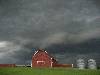 A red barn against very heavy thunder clouds is quite stunning.